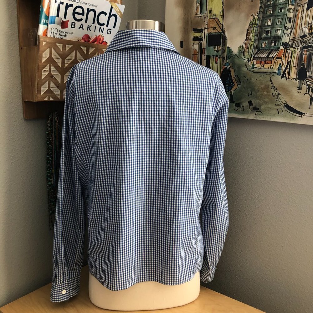 Pendleton Blue & White Gingham Shirt Women's Peti… - image 3